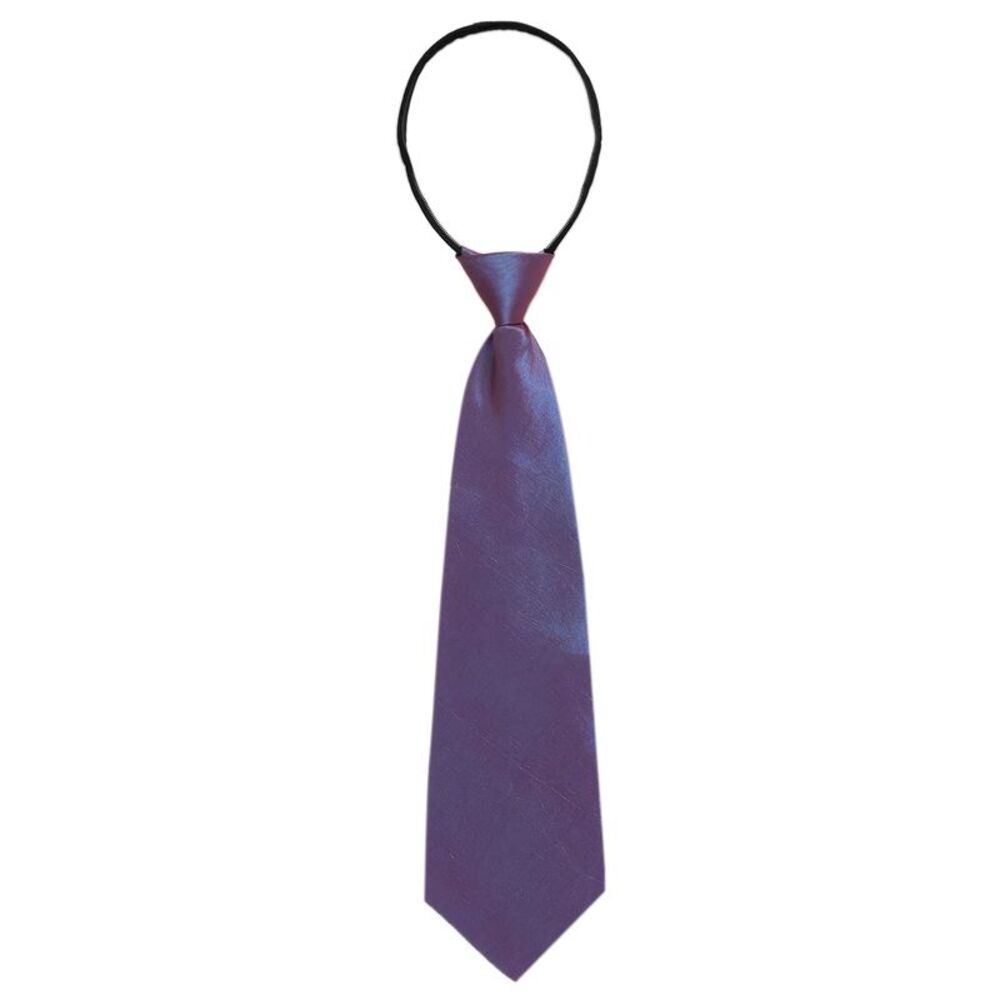 Pre-Tied Zipper Solid Formal Casual Adjustable Tie 35cm/13.8" Purple